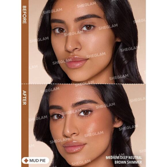 SHEGLAM Liquid Shimmer Bronzer – Mud Pie | Medium to Deep Skin | Rich Neutral - Picture 3 of 10